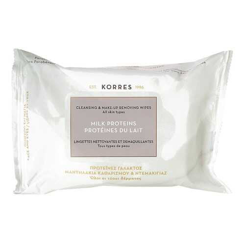 Влажные салфетки Korres MILK PROTEINS Cleansing & Make-Up Removing Wipes 25 шт в Тианде