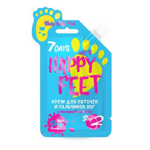 Крем для пяточек и пальчиков ног 7DAYS HAPPY FEET BABY SILKY FEET!T с маслами Ши и Мяты в Тианде