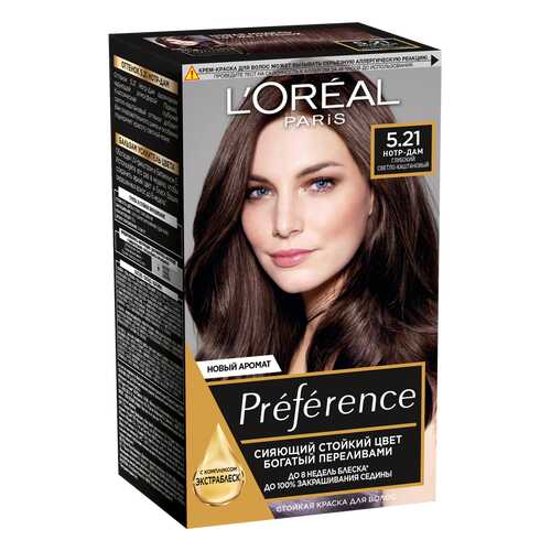 Краска для волос L'Oreal Paris Preference оттенок 5,21 Нотр-Дам в Тианде